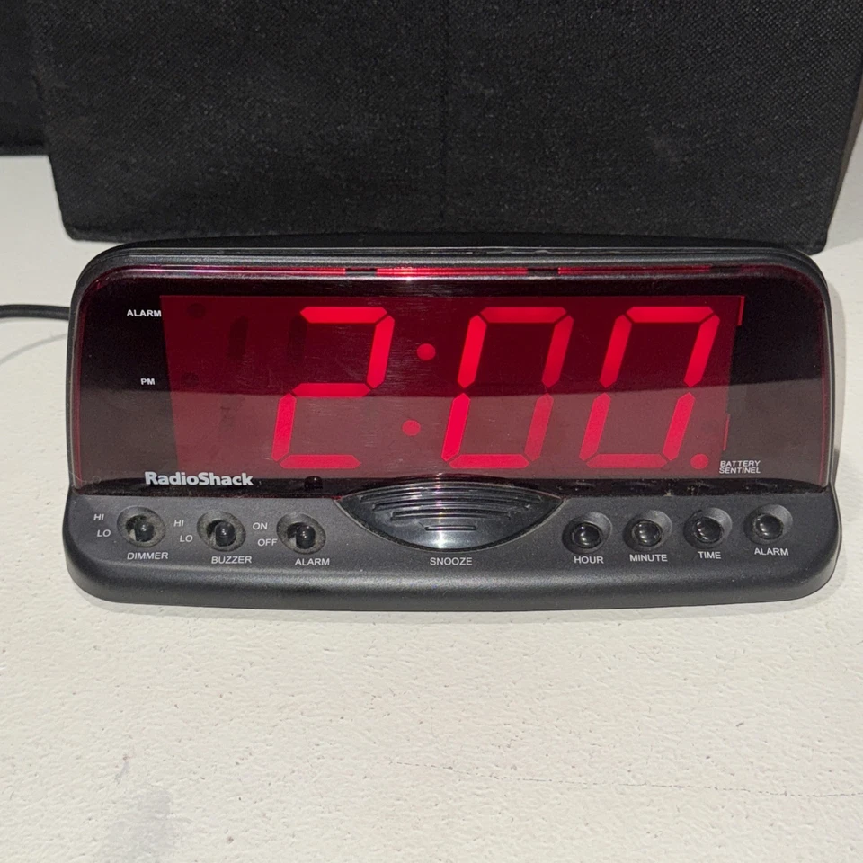 Vintage Radio Shack Extra Loud Alarm Clock Model 63-117 XL Red  Display Tested - Image 1 of 4