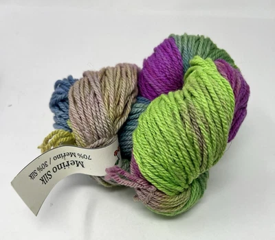 1 Hank Cherry Tree Hill Merino Silk Yarn 225 Yards LEISURE SUIT Colorway - Image 1 of 4