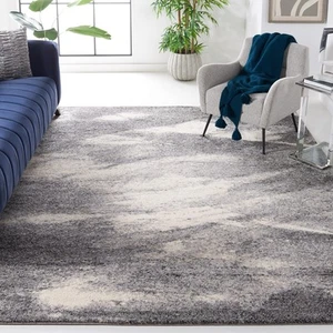 Retro Collection Area Rug - 8' x 10', Grey & Ivory, Modern Abstract Design, N... - Picture 1 of 6