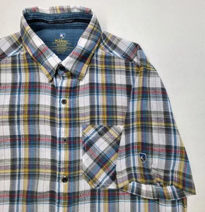 Camisa KUHL Hombres M Cuadros Seersucker Ambiente Algodón Orgánico Ligero Uso Limitado - Imagen 1 de 8