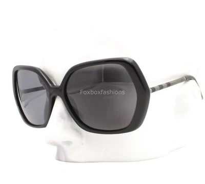 Burberry B 4122 3347/81 Sunglasses Black Classic Plaid Polarized w/case - READ - Image 1 of 4