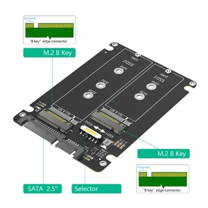 Two M.2 B Key To SATAs Adapters With Fast speed Stable PCBs Circuit Board For - Afbeelding 1 van 8