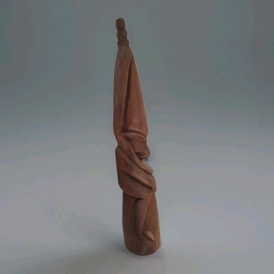 statuette Africaine En Bois Sculpté. Statue Sculpture Figurine - Photo 1/4