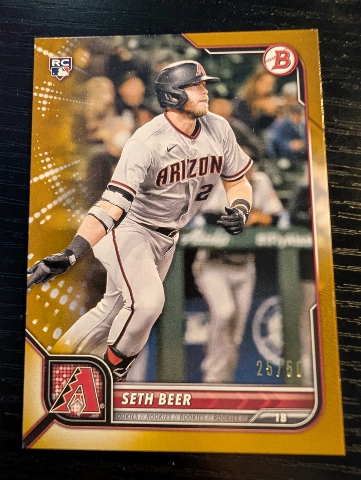 2022 Bowman Gold Border /50 Seth Beer #36 Rookie RC - Image 1 of 1