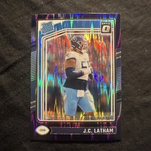 2024 Donruss Optic Rated Rookie Purple Shock JC Latham AH26 - Picture 1 of 2