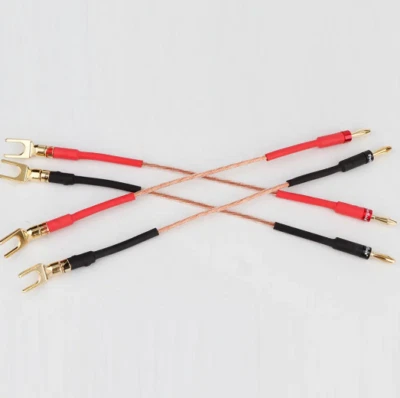 Cavi Altoparlanti HiFi 4PCS Audio Jumper Line Bridge Fili Spine Banana a Y Vanga - Immagine 1 di 4