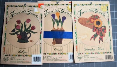 Novedades de The Garden Plancha ON Tela Apliques Kits Juego de 3 Nip Foto 1 de 2