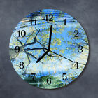 Tulup Glass Wall Clock Kitchen Clocks 30 cm round Trees Water Blue