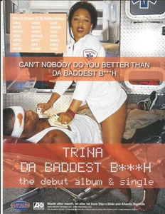 TRINA Vintage 2000 Baddest PROMO TRADE AD Poster for Da baddest CD MINT 8.5x11 - Picture 1 of 1