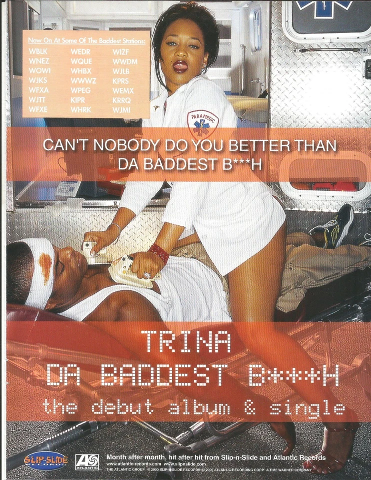 TRINA Vintage 2000 Baddest PROMO TRADE AD Poster for Da baddest CD MINT 8.5x11 - Image 1 of 1