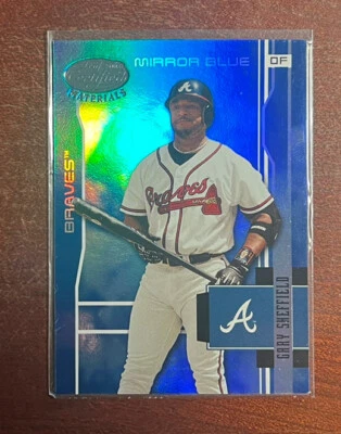 2003 Leaf🍁Certified Materials Gary Sheffield MIRROR BLUE🧢MINT💎Super Rare🌟/50 - Image 1 of 3