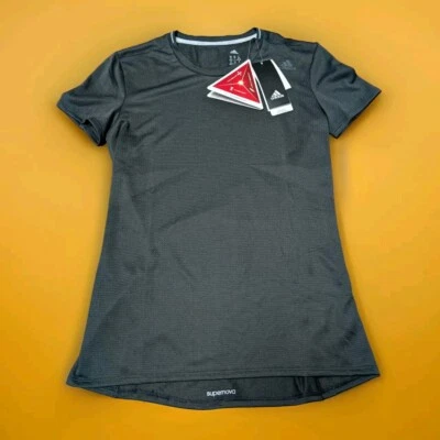 Adidas производительности Supernova женщин размер XS работает футболка Climalite черный новый с Ярлыками - Изображение 1 из 4