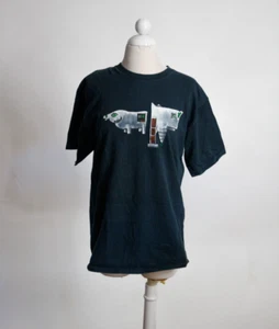 One-of-a-kind artist-painted black T. Hanes Unisex Medium T-shirt Robot Cool - Picture 1 of 1