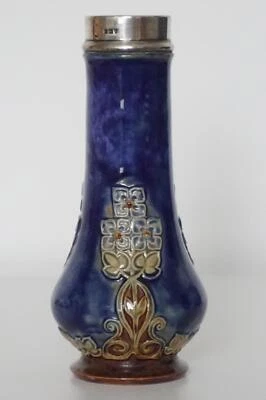 Royal Doulton Lambeth Art Nouveau Vase - Silver Rim - Ethel Beard - c.1903/4 - Image 1 of 4