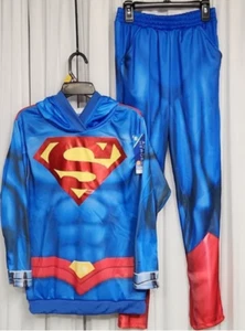Superman Boy's Pullover Hoodie & Pants 2Pc Costume/ Cosplay Set Size L 10-12 - Picture 1 of 10