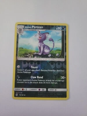 Pokémon TCG Alolan Persian Sun & Moon Base Set 79/149 Reverse Holo Darkness NM - Image 1 of 4