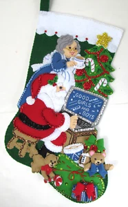 Bucilla Filzstrumpf E-Mails an Santa Mrs Claus Spielzeug Kätzchen fertig 18 Zoll aus Set - Bild 1 von 7