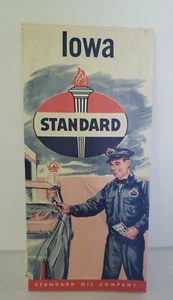 Vintage Standard Oil Company Highway Map Of Iowa 1956 Nice Condition - Picture 1 of 12