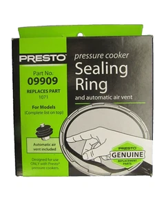 Presto Pressure Cooker Sealing Ring #9909 and Automatic Air Vent   NEW - Picture 1 of 2