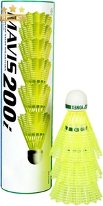 Yonex Mavis 200I Nylon Badminton Shuttlecocks Yellow Medium Speed Synthetic Cork - Picture 1 of 12