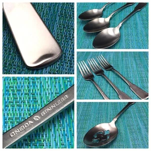 Oneida AMERICAN COLONIAL CUBE Stainless Flatware - Dinner Salad FORKS - SPOONS  - Picture 1 of 47