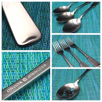 Oneida AMERICAN COLONIAL CUBE Stainless Flatware - Dinner Salad FORKS - SPOONS  - Image 1 of 4