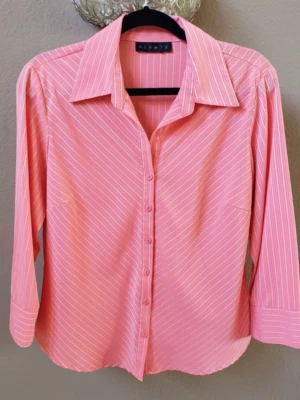 Blusa Ninety Talla M Coral Naranja Poliéster Manga 3/4 Abotonada Foto 1 de 4