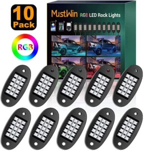 LED Rock Lights Car Underglow RGB 10 Pods Multicolor Smart Light Kits Music Mode - Bild 1 von 8
