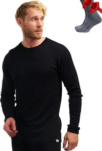 Merino Wool Base Layer XL Men’s 100% Wool Long Sleeve Thermal Shirt + Socks - Picture 1 of 4