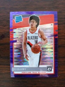 CJ Elleby 2020-21 Donruss Optic Purple Pulsar Prizm RC #195 Portland