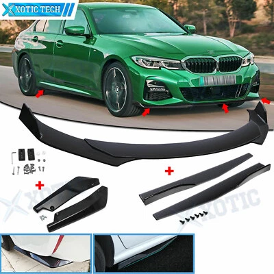 Car Bumper Lip Spoiler Splitter Extension + Side Skirt Kits for BMW 3 Series US - Image 1 of 4
