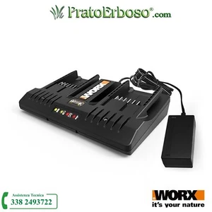 Worx WA3772 - Caricabatterie doppia postazione 20 V - Foto 1 di 1