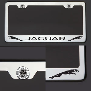 Cromo T304 SS Placa Marco Etiqueta Jaguar Letra Negra Grabada con Láser - Imagen 1 de 7