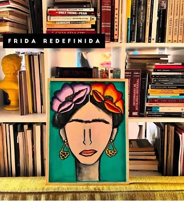 Pintura Acrílica Moderna Retrato Frida Kahlo 14 x 18 pulgadas Foto 1 de 3