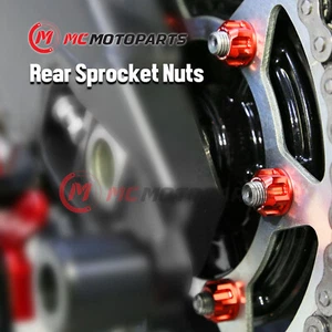 SPOKE6 Red Rear Sprocket Nuts Pack For SUPERBIKE Panigale V4 R 19 20 21 - Foto 1 di 3