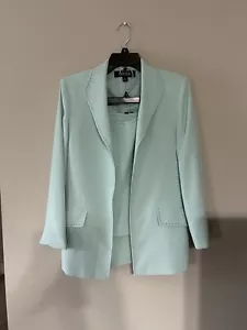 Kasper 3piece Skirt Suit Blazer&top Sz6 , Skirt Sz 6P Sea Glass - Picture 1 of 22