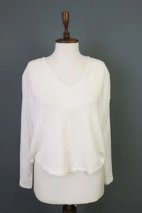 Rag & Bone White V-Neck Oversized Long Sleeve Blouse Tunic Top Size L - Picture 1 of 14