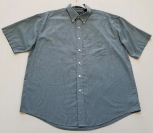 Van Heusen Button Up Shirt Men’s Large L Green Black White Plaid Short Sleeves - Picture 1 of 9