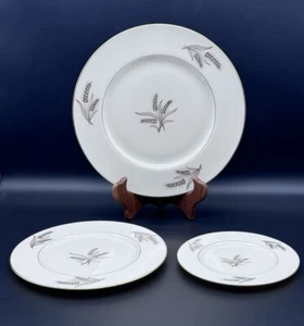 Lenox Harvest R-441 Gold Weizen Mitte & Rand Abendessen ~ Salat ~ Brotteller 3er Set - Bild 1 von 11
