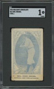 1922 NEILSON'S CHOCOLATE EMIL MEUSEL 55 POOR V61 TYPE 1 SGC 1 NEW YORK GIANTS