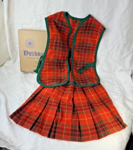 NEW - Vtg. Dutchmaid Bittersweet Plaid School Girl Outfit 2 pc. Uniform - sz. 12 - Picture 1 of 6
