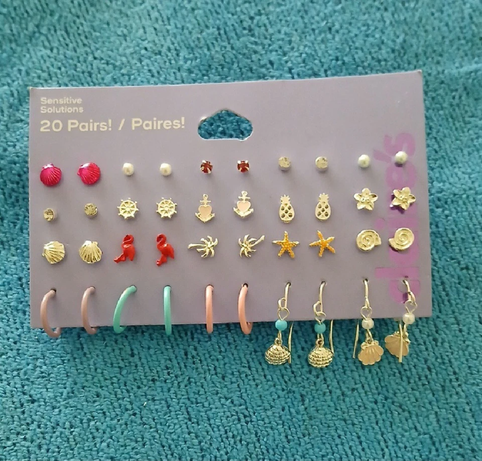 Niñas Coloridos Lindos Pendientes Multi Pack Claire's Sensitive Nuevo Con Etiquetas Foto 1 de 1