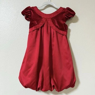 Vestido Biscotti Niña Talla 5 Rojo Terciopelo/Satén Burbuja Con Cristales Swarovski Foto 1 de 4