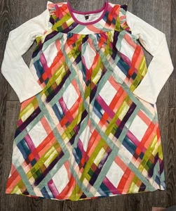 Tea Collection Girls Size 10 Swing Long Sleeve Colorful Geometric Cotton Dress - Picture 1 of 7