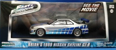 GREENLIGHT "2 Fast 2 Furious" 1999 NISSAN SKYLINE GT-R (Silver) - Photo 1/4
