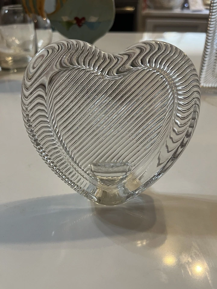 Vintage MIKASA Art Deco Picture Frame Clear Heavy Glass Crystal Ribbed 3x4” - Image 1 of 4