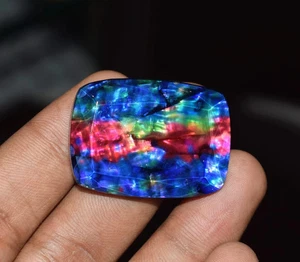 Piedra preciosa corte cojín doble ópalo ammolita canadiense natural certificado 60+ quilates - Imagen 1 de 8