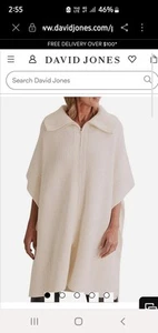 COUNTRY ROAD One Size Pure Wool Poncho Coat Sz Free Rrp $169 - Picture 1 of 4