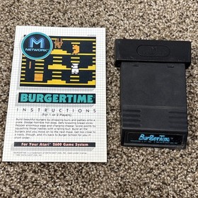 BurgerTime Atari 2600 Video Game Cartridge With Manual 1982. Tested 
