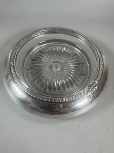Vintage Sterling Silver by Laben Glass Coaster Starburst Design – 1 Piece - Picture 1 of 7